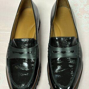 $480-NEW-paul green-13206-Women-Black Toffeem Patent Leather Loafers,US Sz-10.Au